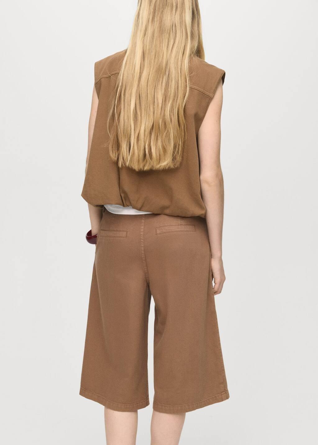 Brown Puffed Denim Vest, Brown, large image number 9