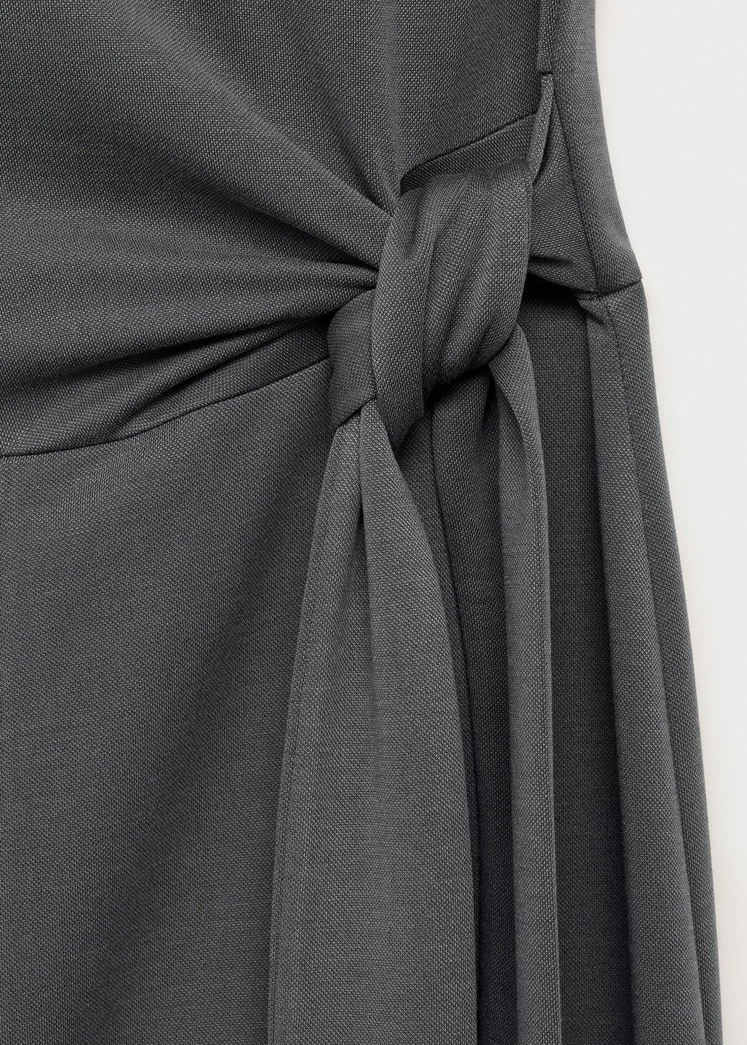 Grey Long Jumpsuit With Knot, , large image number 9