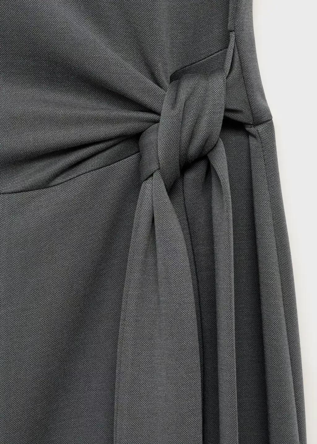 Grey Long Jumpsuit With Knot, , large image number 10