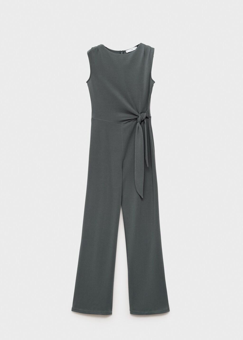 Grey Long Jumpsuit With Knot, 0201_95, large image number 13