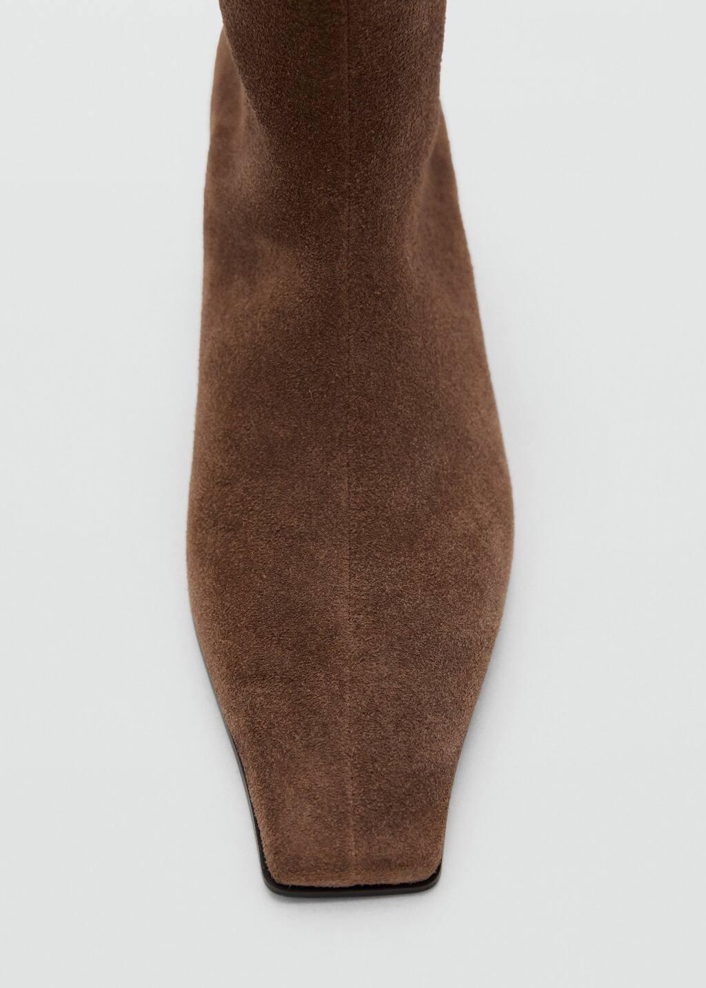 Brown Suede Leather Ankle Boots, , large image number 1