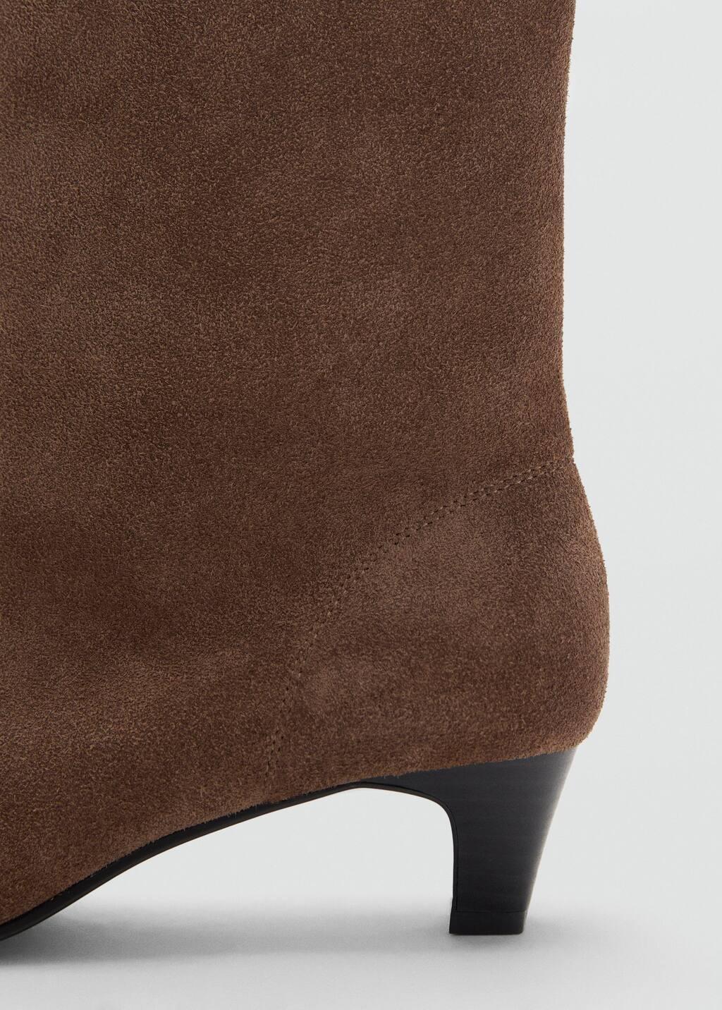 Brown Suede Leather Ankle Boots, , large image number 2