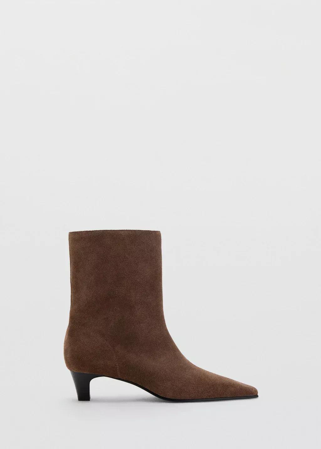 Brown Suede Leather Ankle Boots, , large image number 3