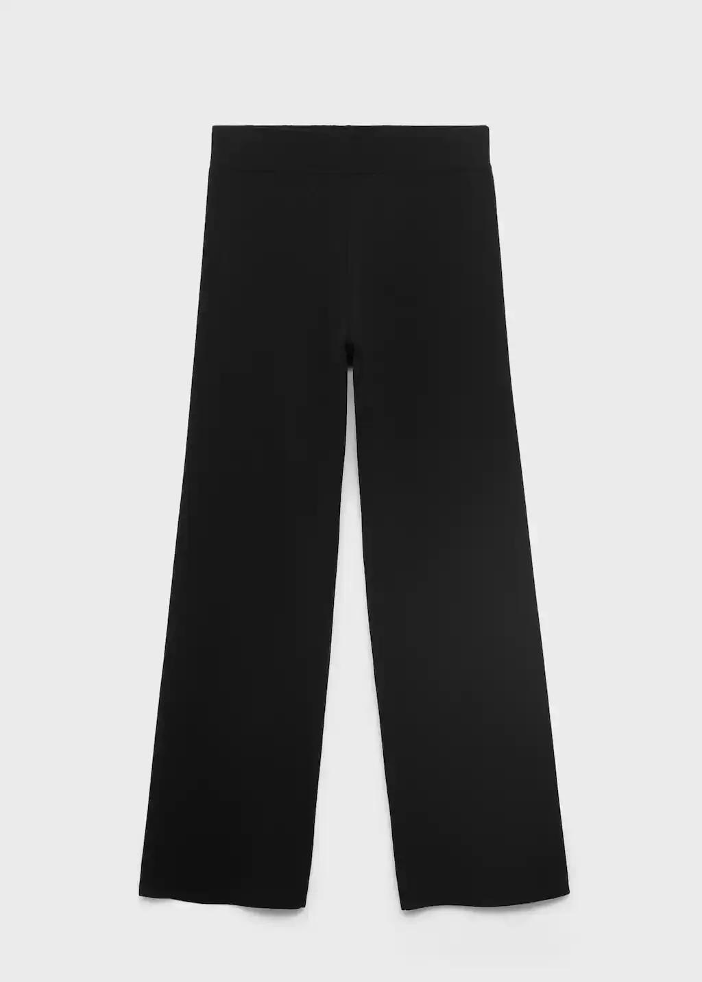 BLACK Knitted trousers with elastic waistband, Black, large image number 0