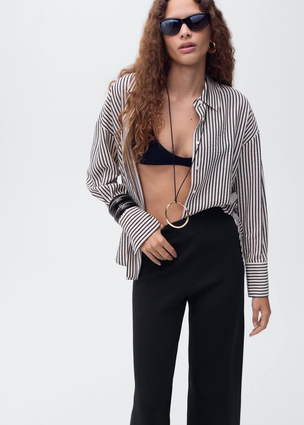 BLACK Knitted trousers with elastic waistband, Black, large image number 3