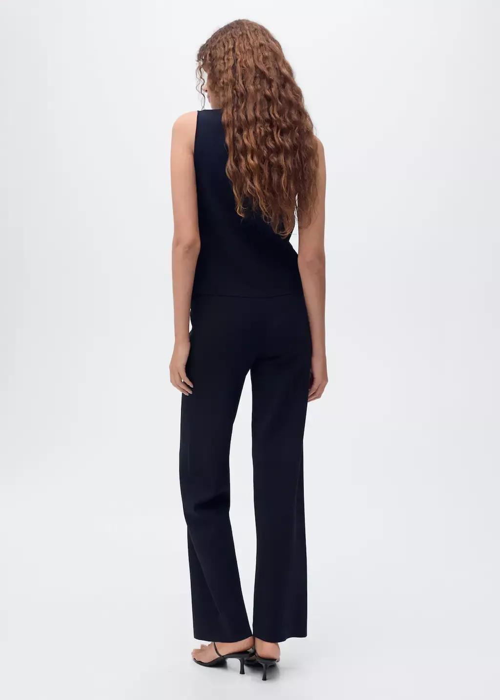 BLACK Knitted trousers with elastic waistband, Black, large image number 5