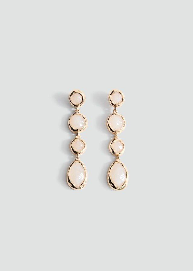 Gold Resin Pendant Earrings, , medium