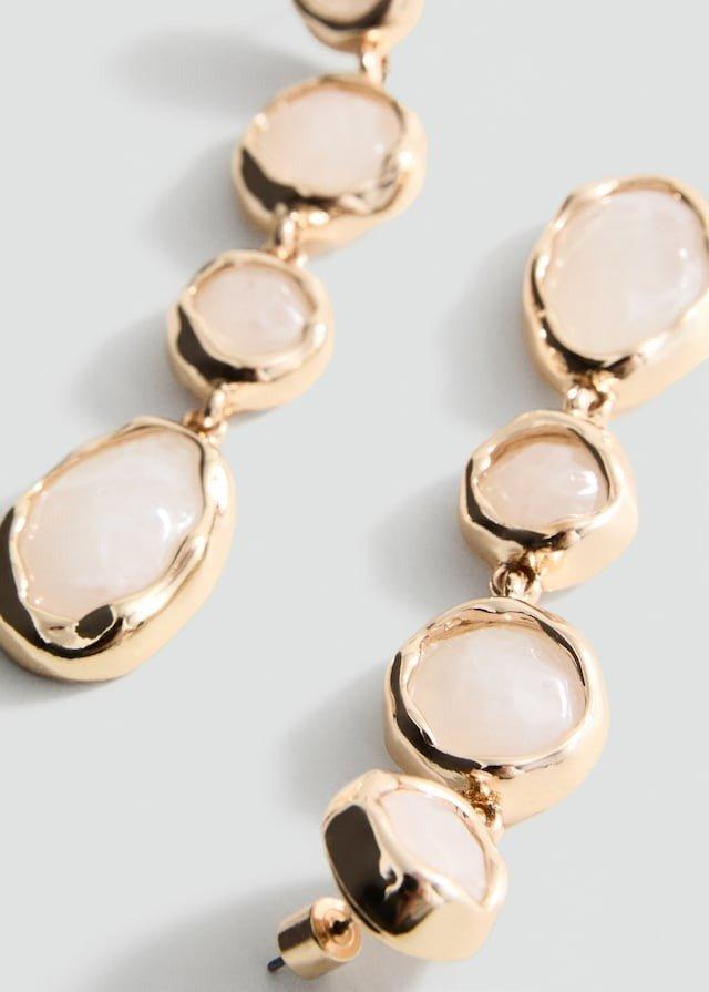 Gold Resin Pendant Earrings, 0201_OR, large image number 1