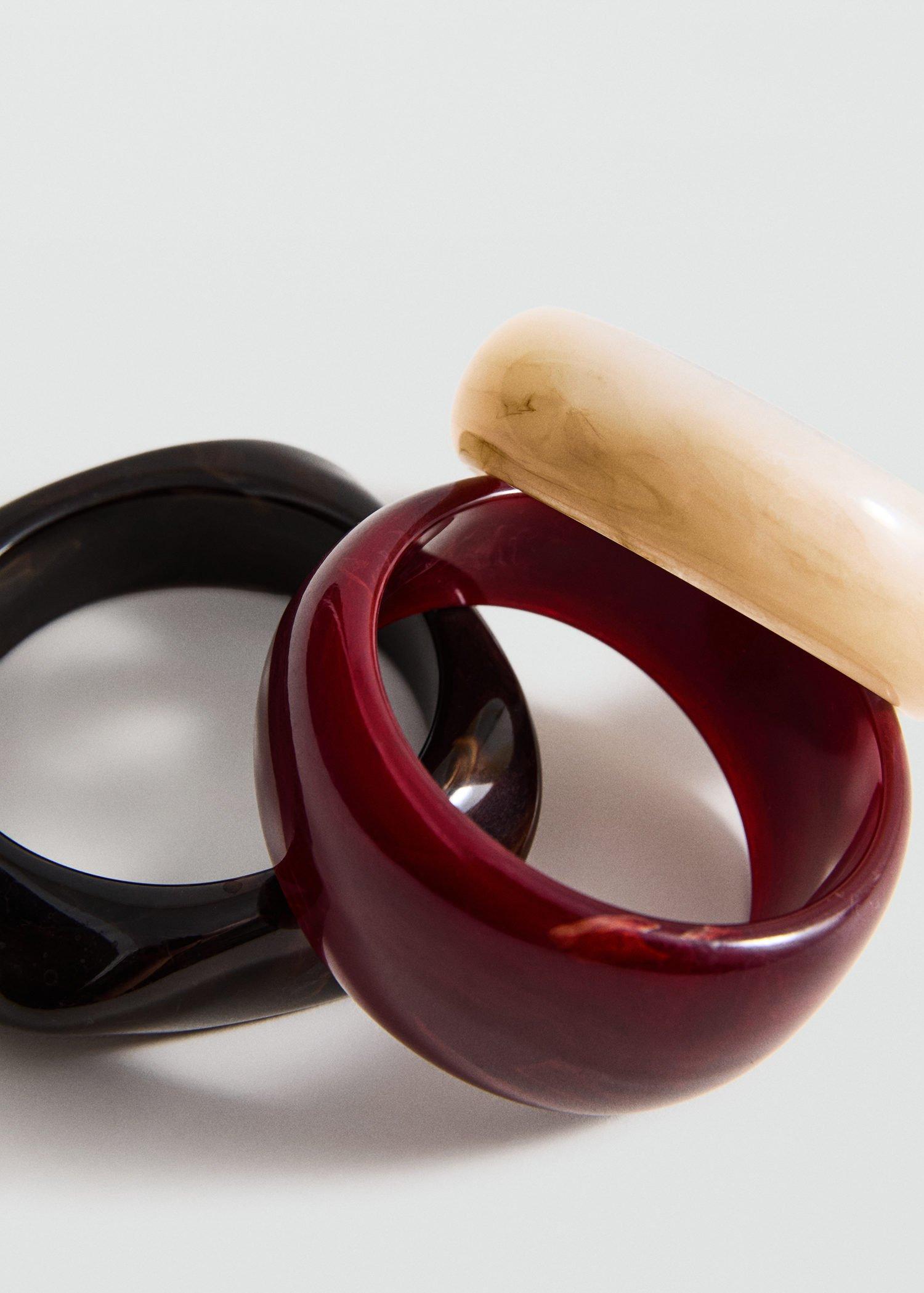 Red Set Of 3 Combined Volume Maxi Bracelets, 0201_70, large image number 0