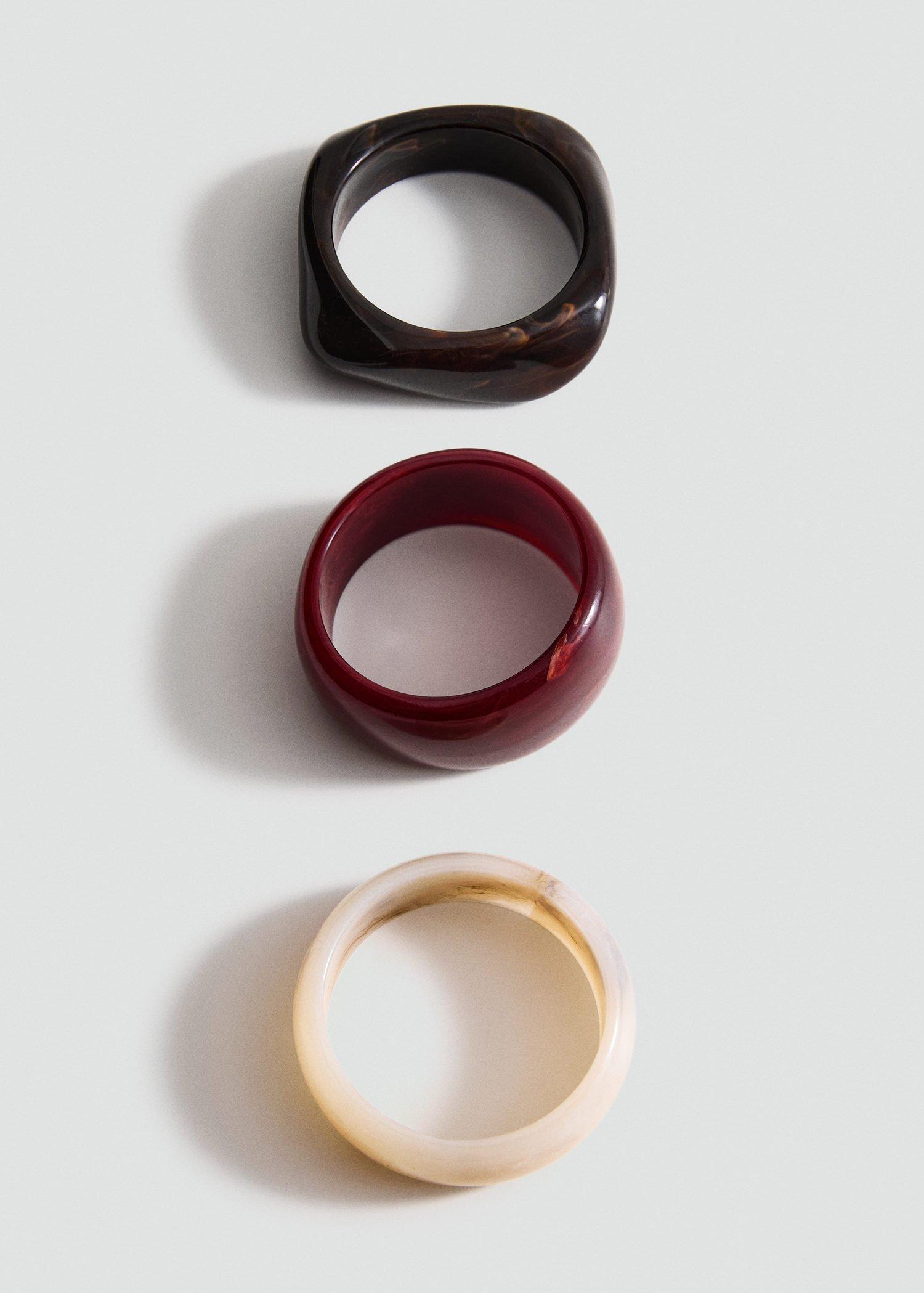 Red Set Of 3 Combined Volume Maxi Bracelets, 0201_70, large image number 2