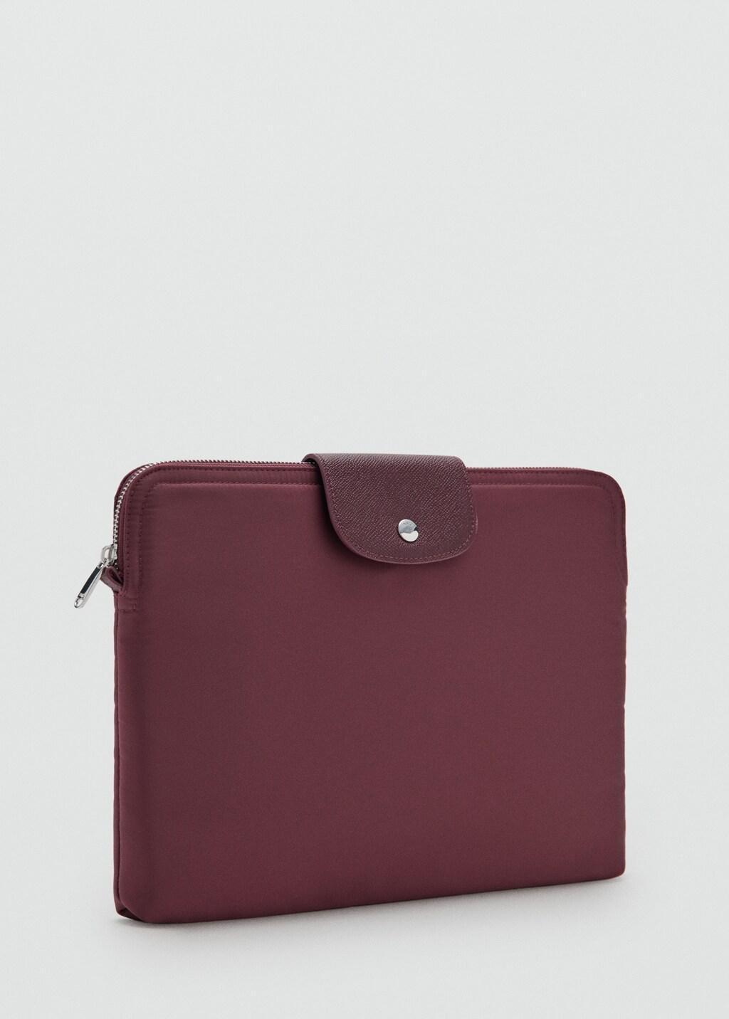Burgundy Nylon Laptop Sleeve, Dark Red, large image number 0