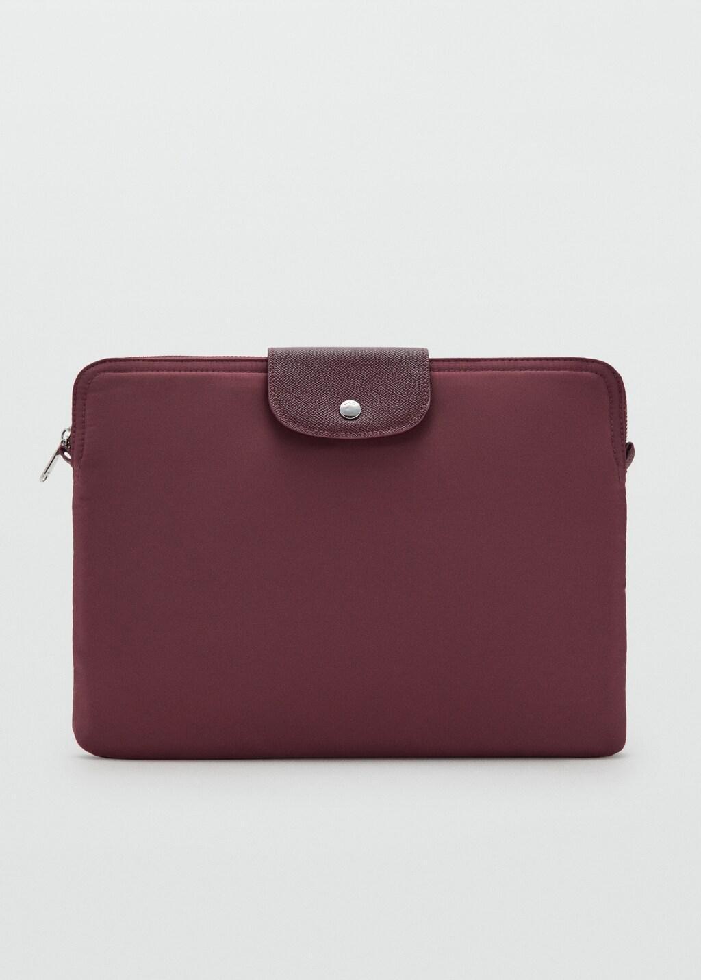 Burgundy Nylon Laptop Sleeve, Dark Red, large image number 2
