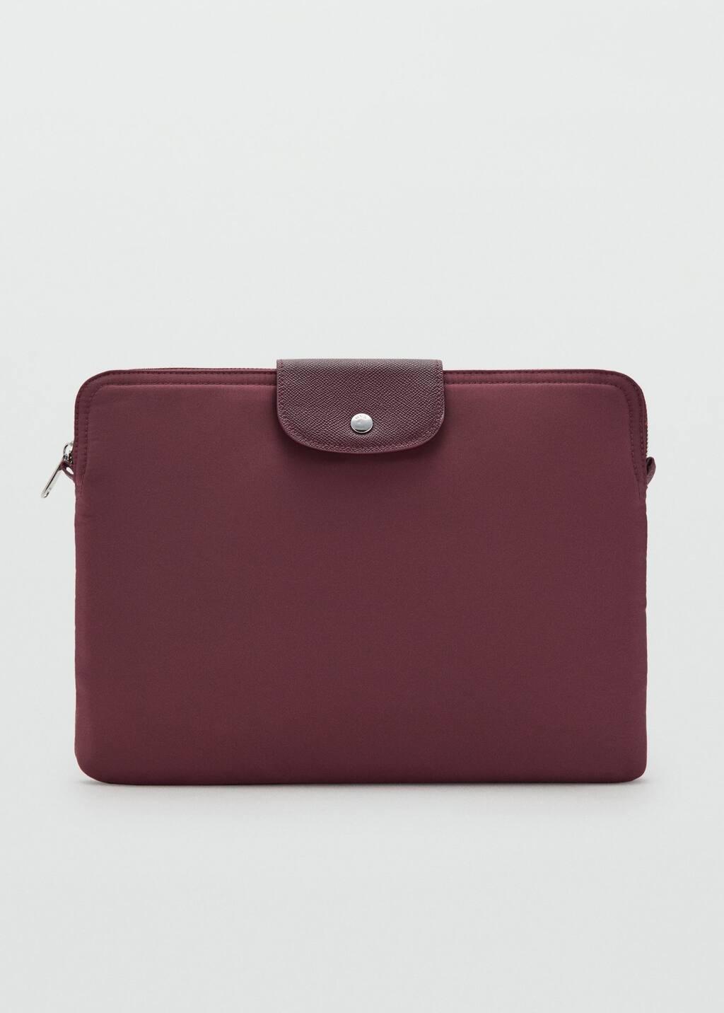 Burgundy Nylon Laptop Sleeve, Dark Red, large image number 3