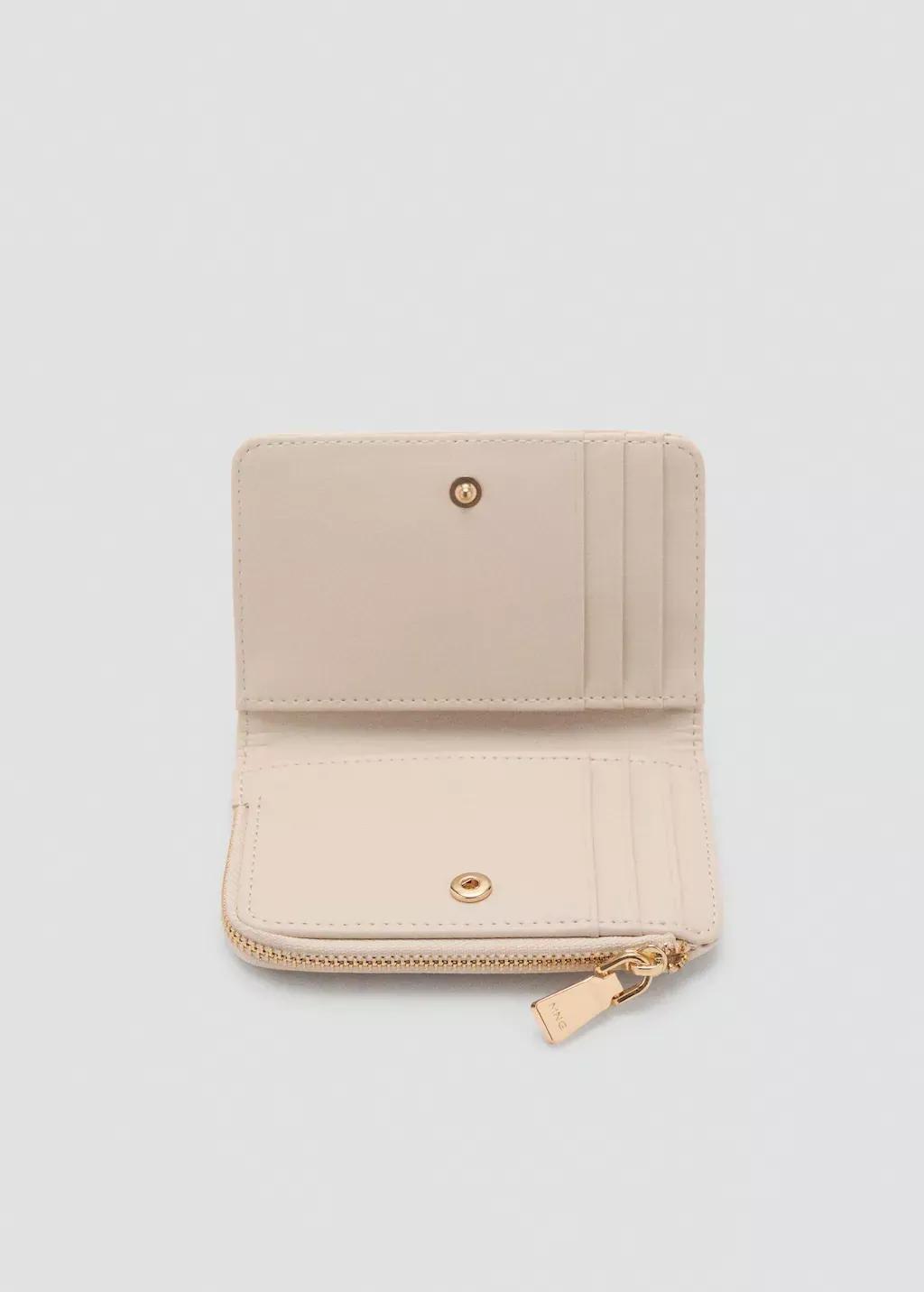 White Small Padded Wallet, Natural White, large image number 1