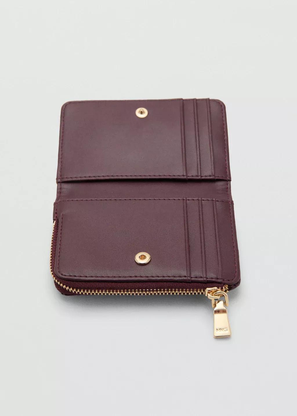 Red Small Padded Wallet, Dark Red, large image number 1