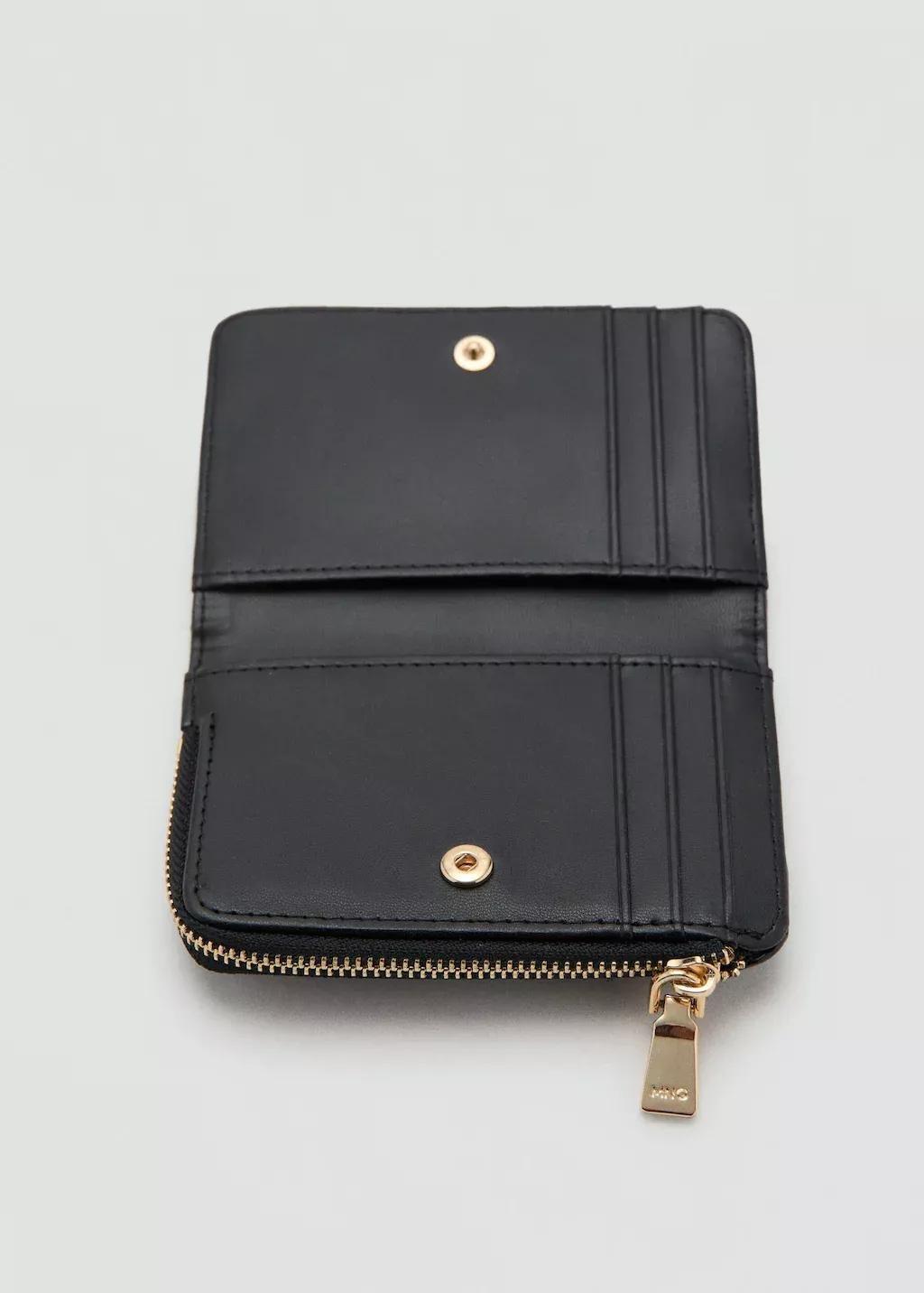 Black Small Padded Wallet, Black, large image number 1