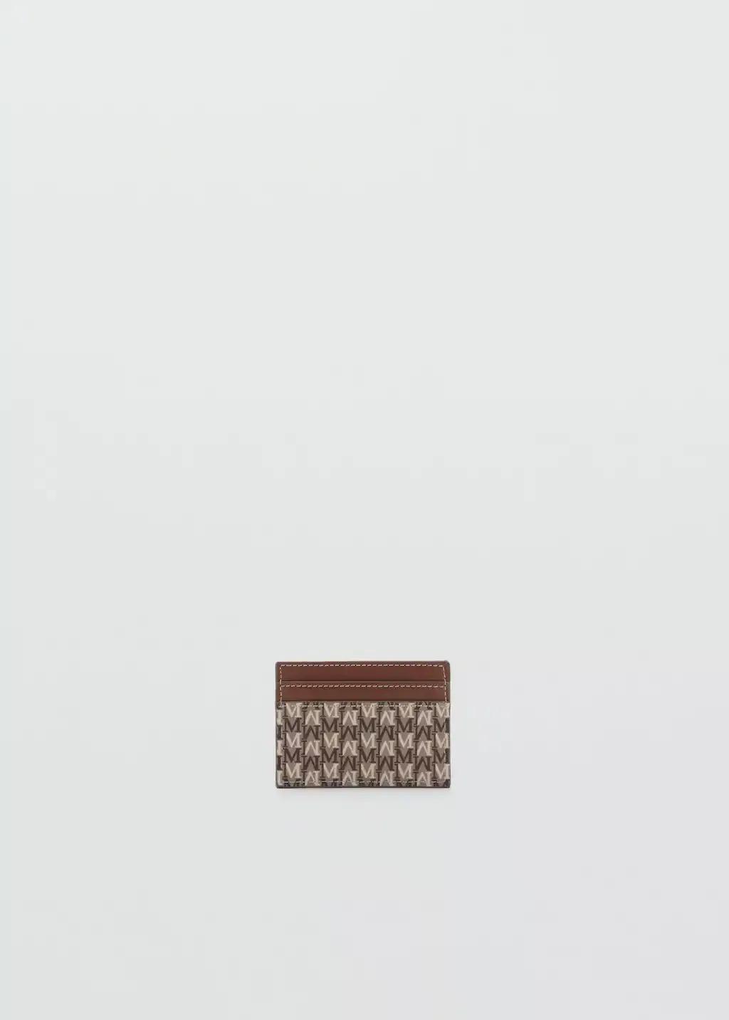 Brown Card Holder With Printed Logo, Medium Brown, large image number 1