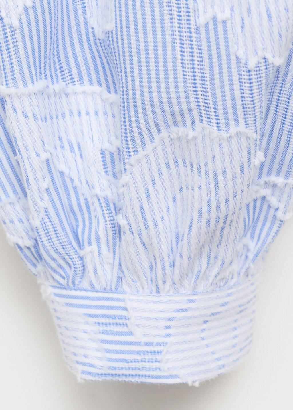 Blue Lt Pastel Striped Shirt With Embroidered Details, , large image number 5
