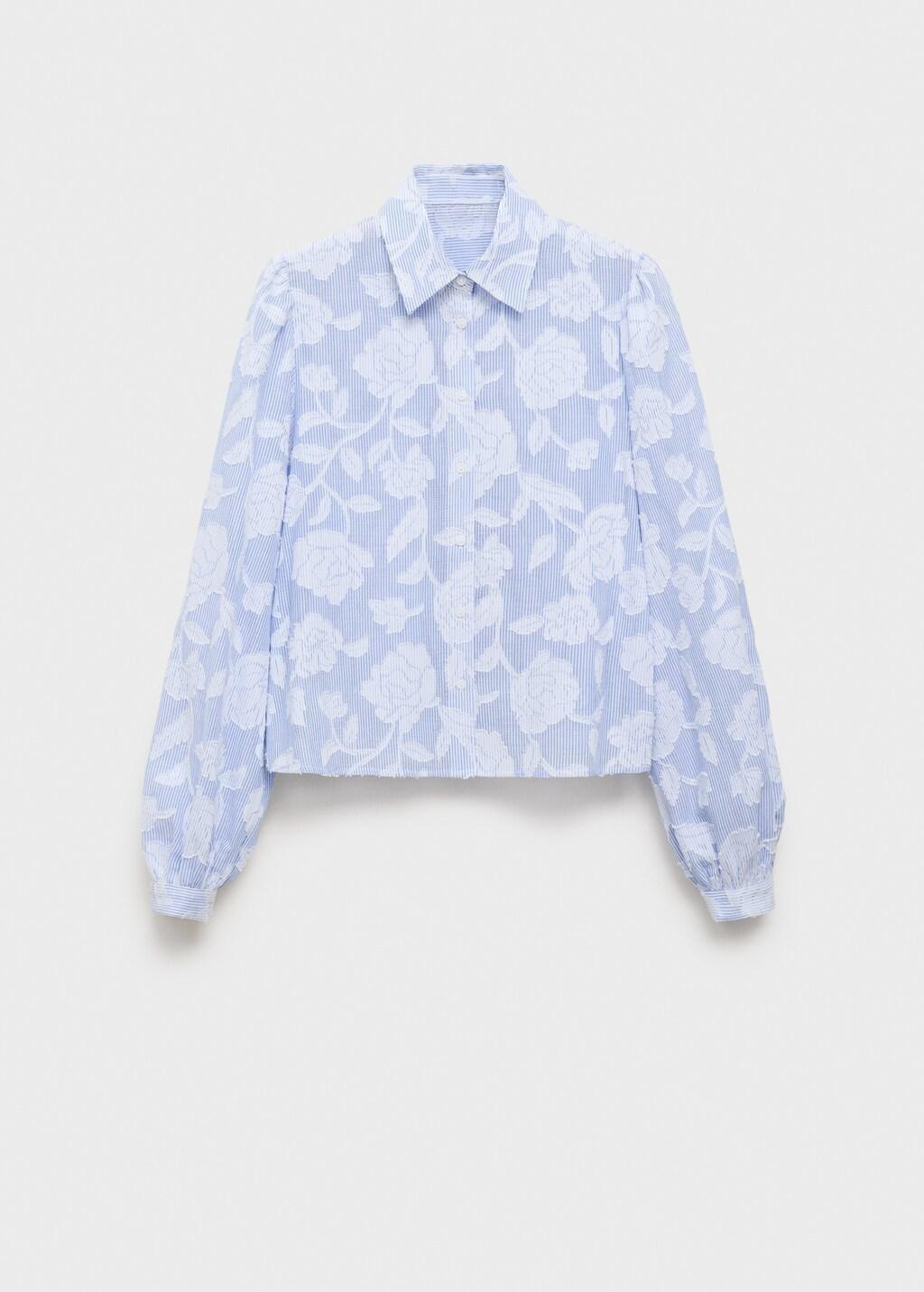 Blue Lt Pastel Striped Shirt With Embroidered Details, , large image number 7
