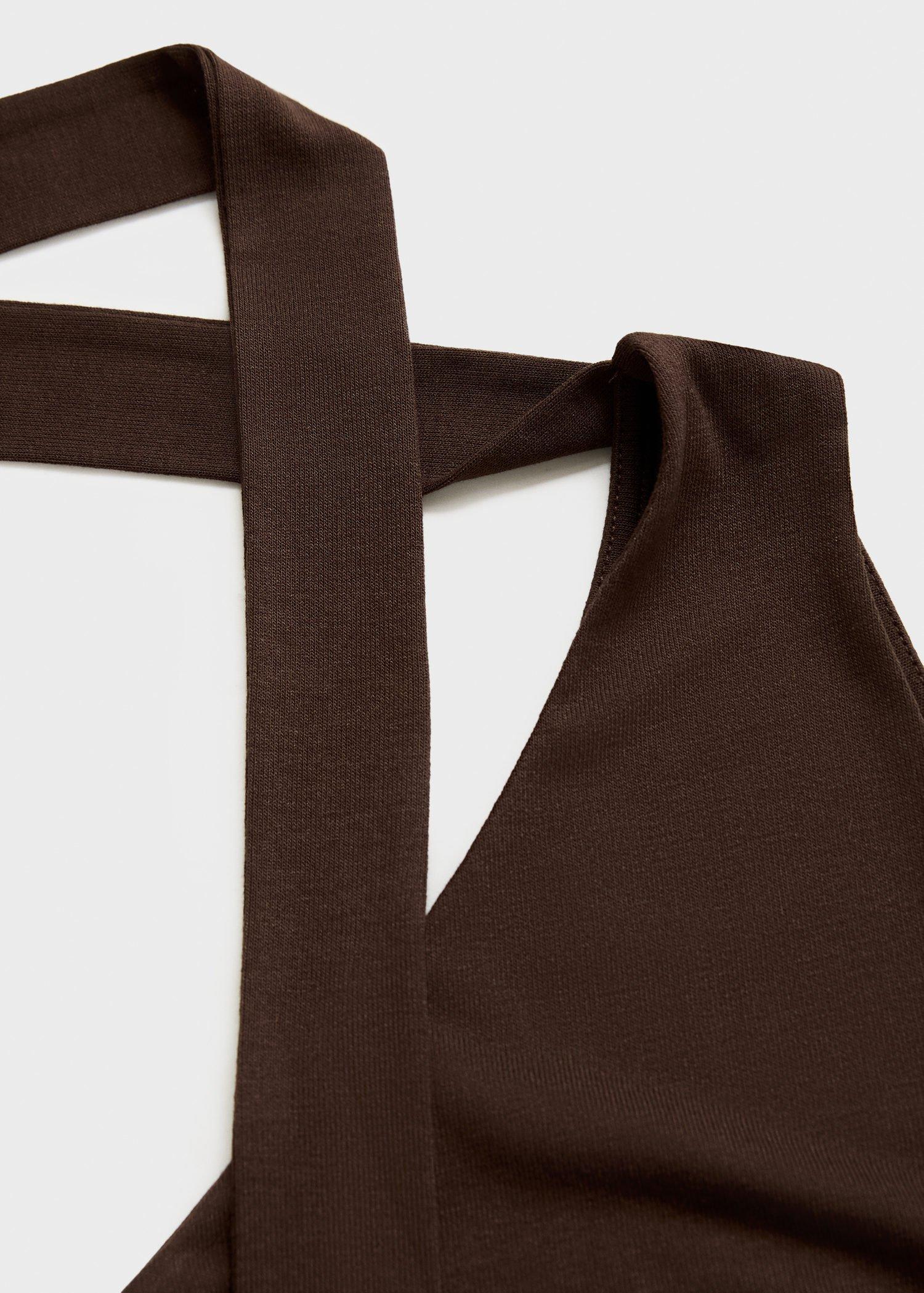 BROWN Asymmetrical foulard top, 0201_30, large image number 8