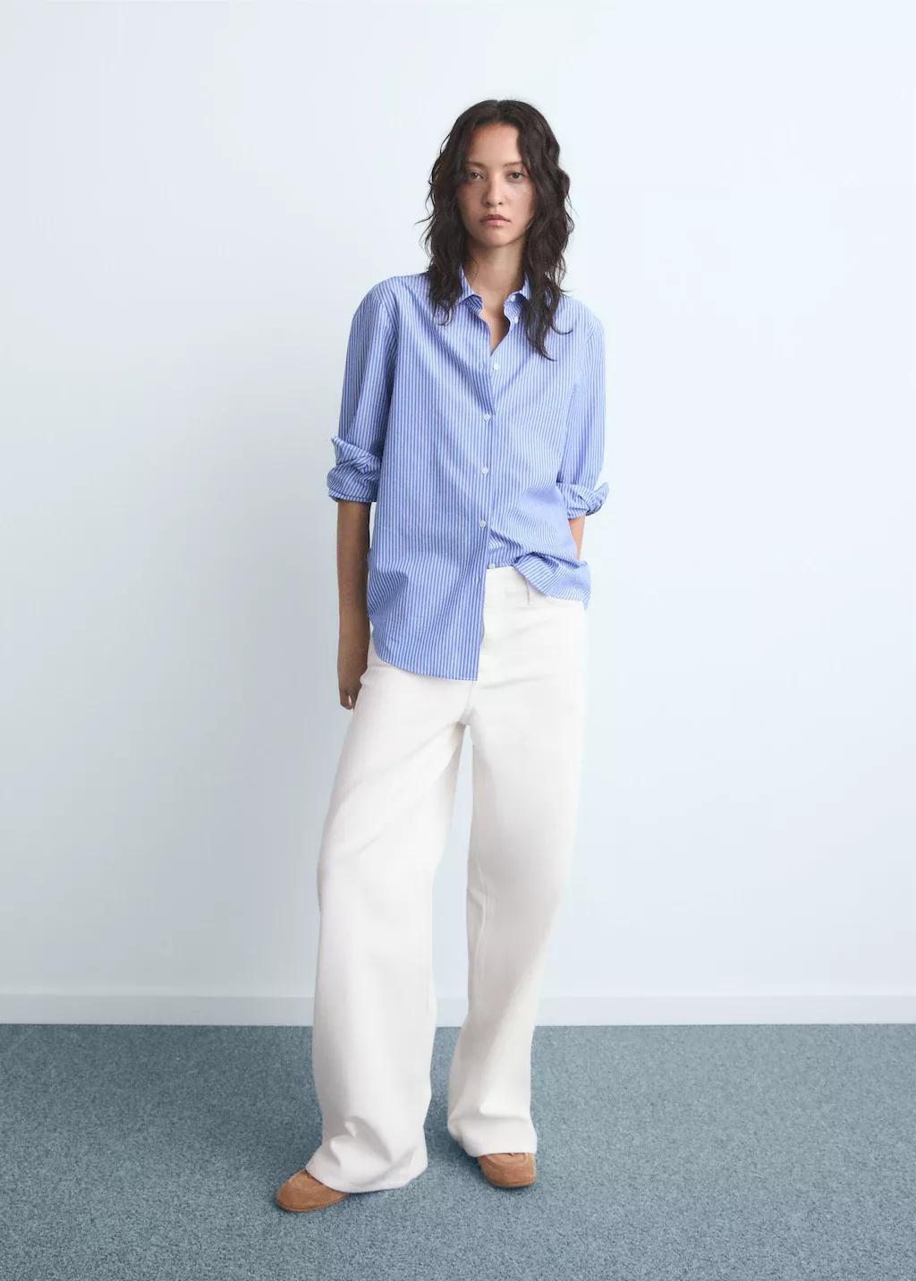 White Wide Leg Low-Rise Jeans, , large image number 0