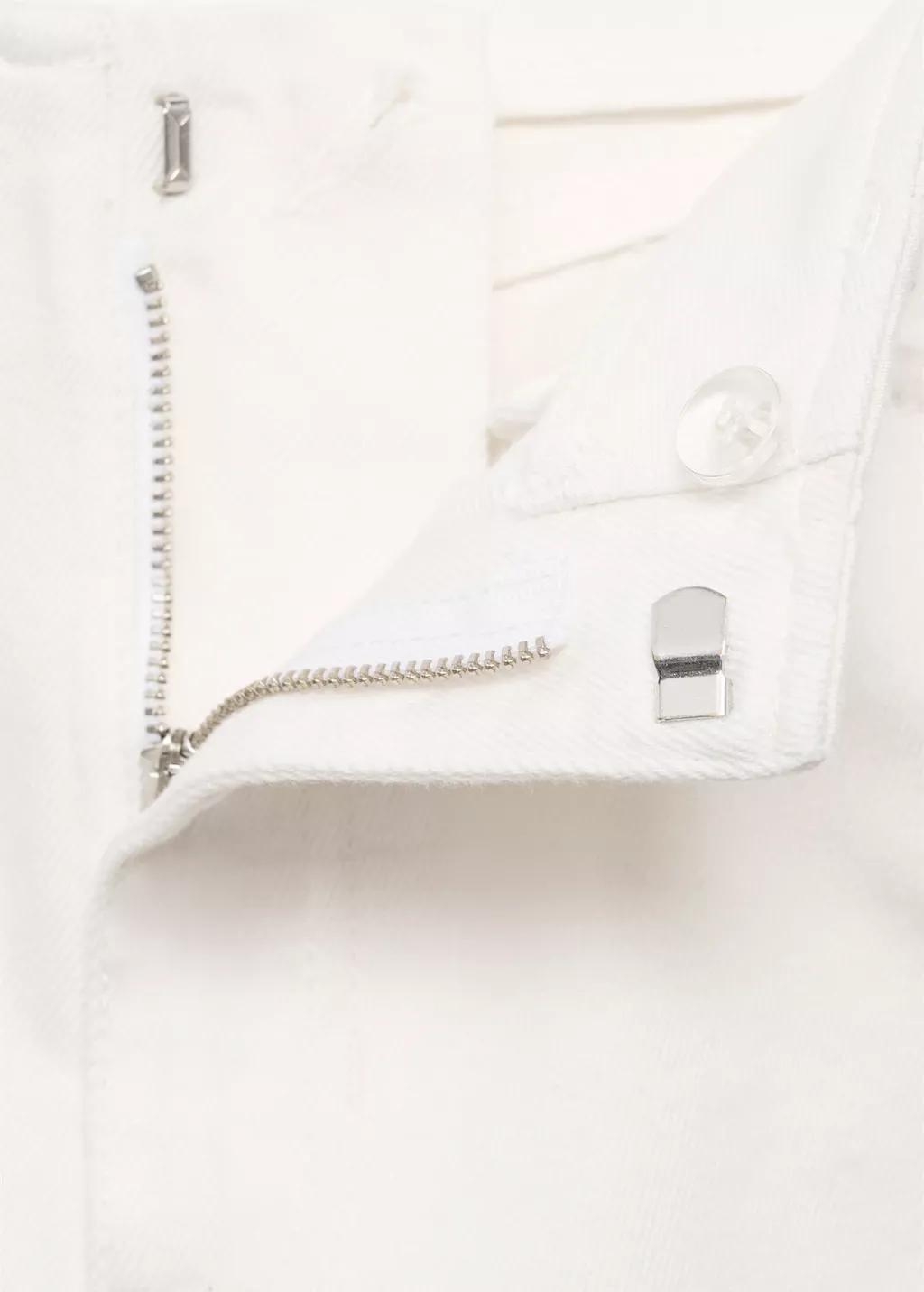 White Wide Leg Low-Rise Jeans, , large image number 1