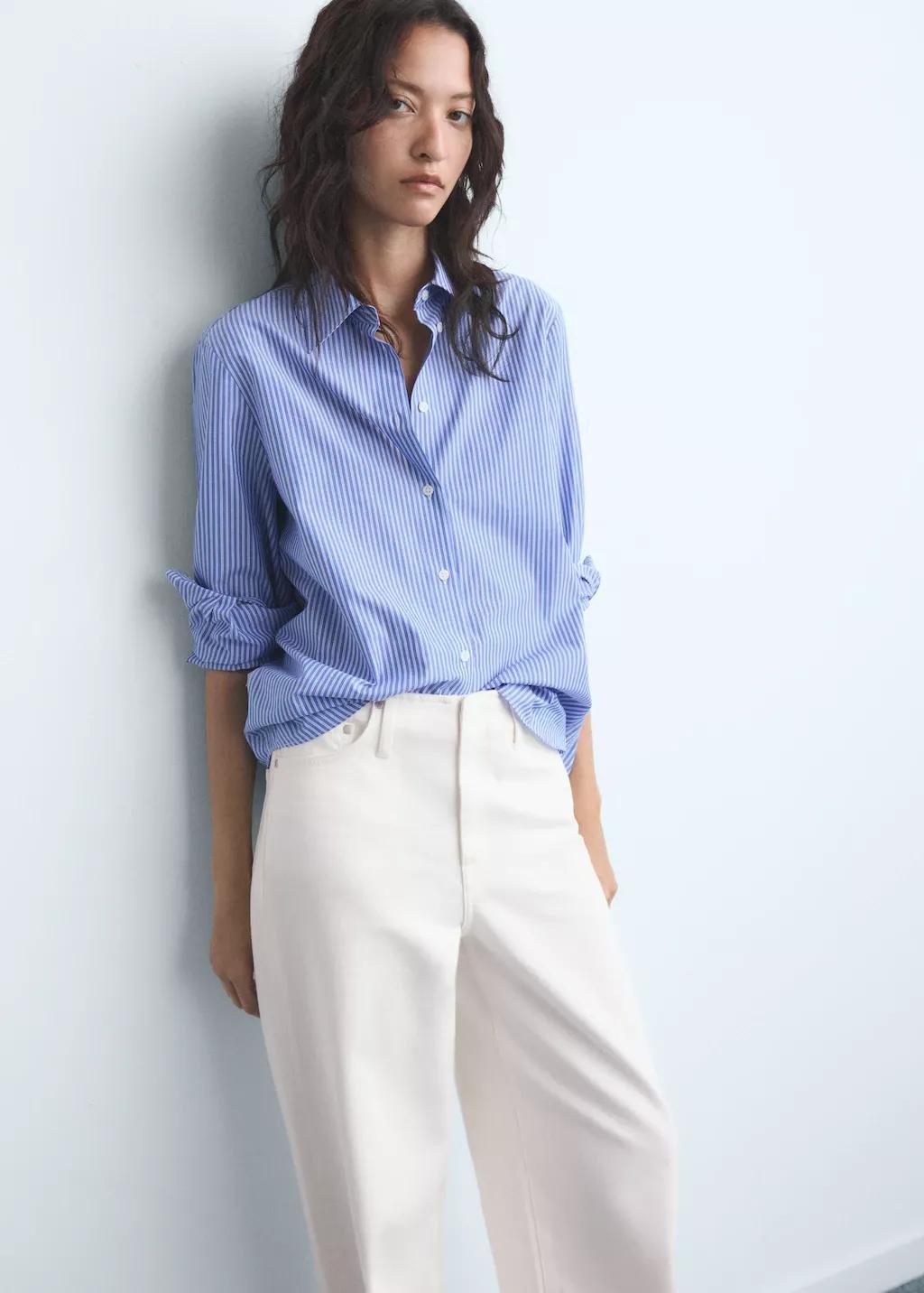 White Wide Leg Low-Rise Jeans, , large image number 4