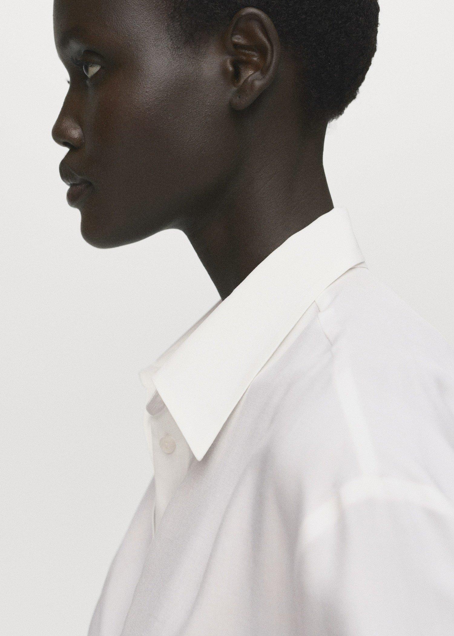 White Lyocell Shirt With Hidden Buttons, , large image number 8