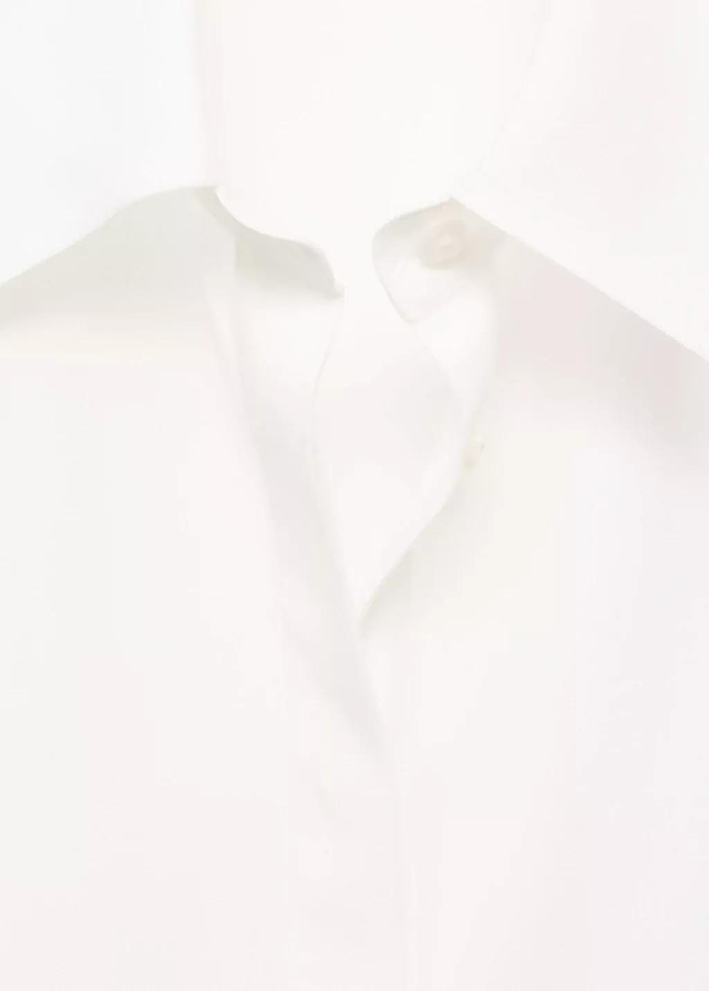 White Lyocell Shirt With Hidden Buttons, , large image number 13