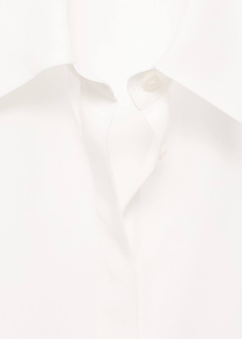 White Lyocell Shirt With Hidden Buttons, Natural White, large image number 13