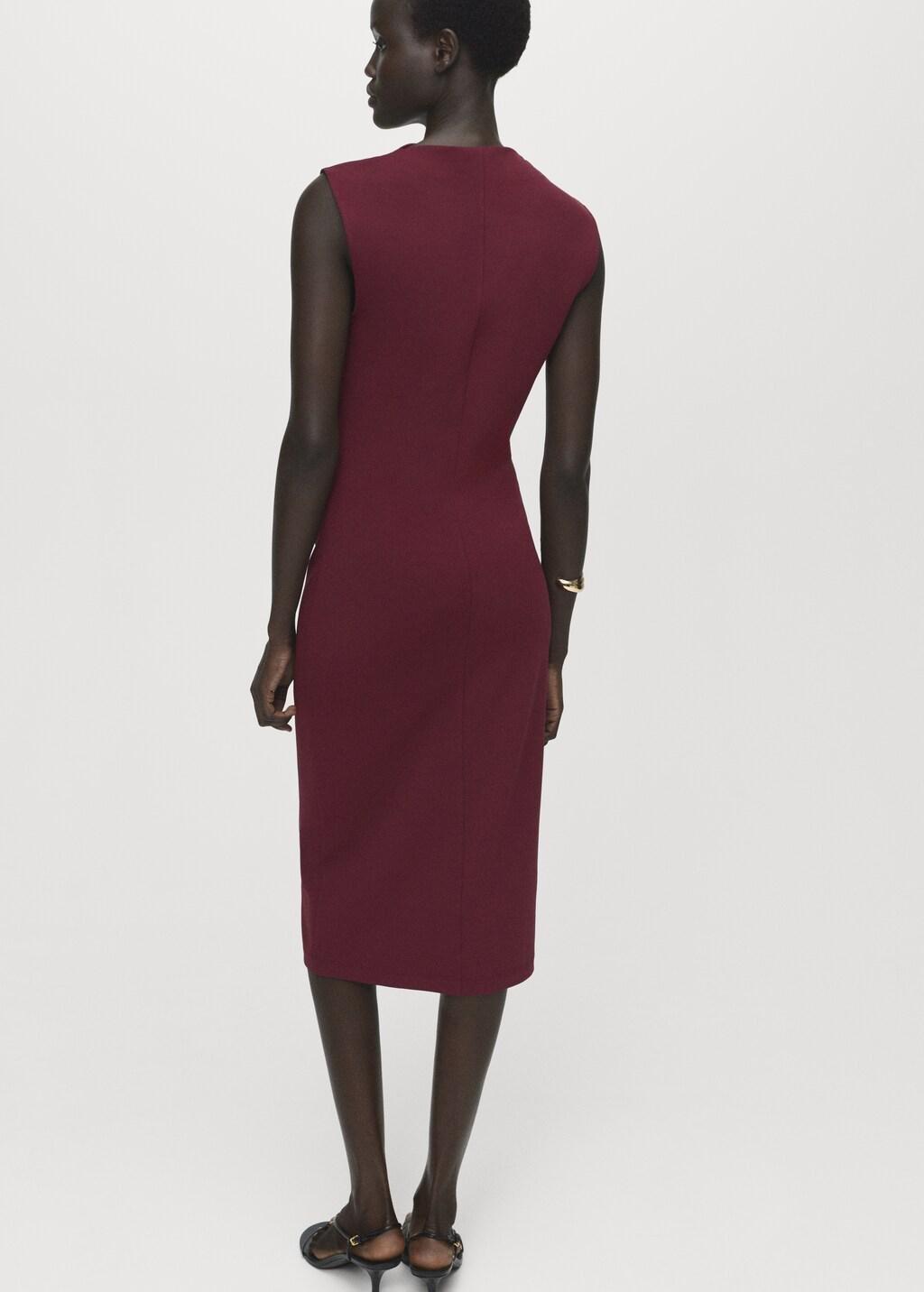 DARK RED Ruched fitted dress, , large image number 5