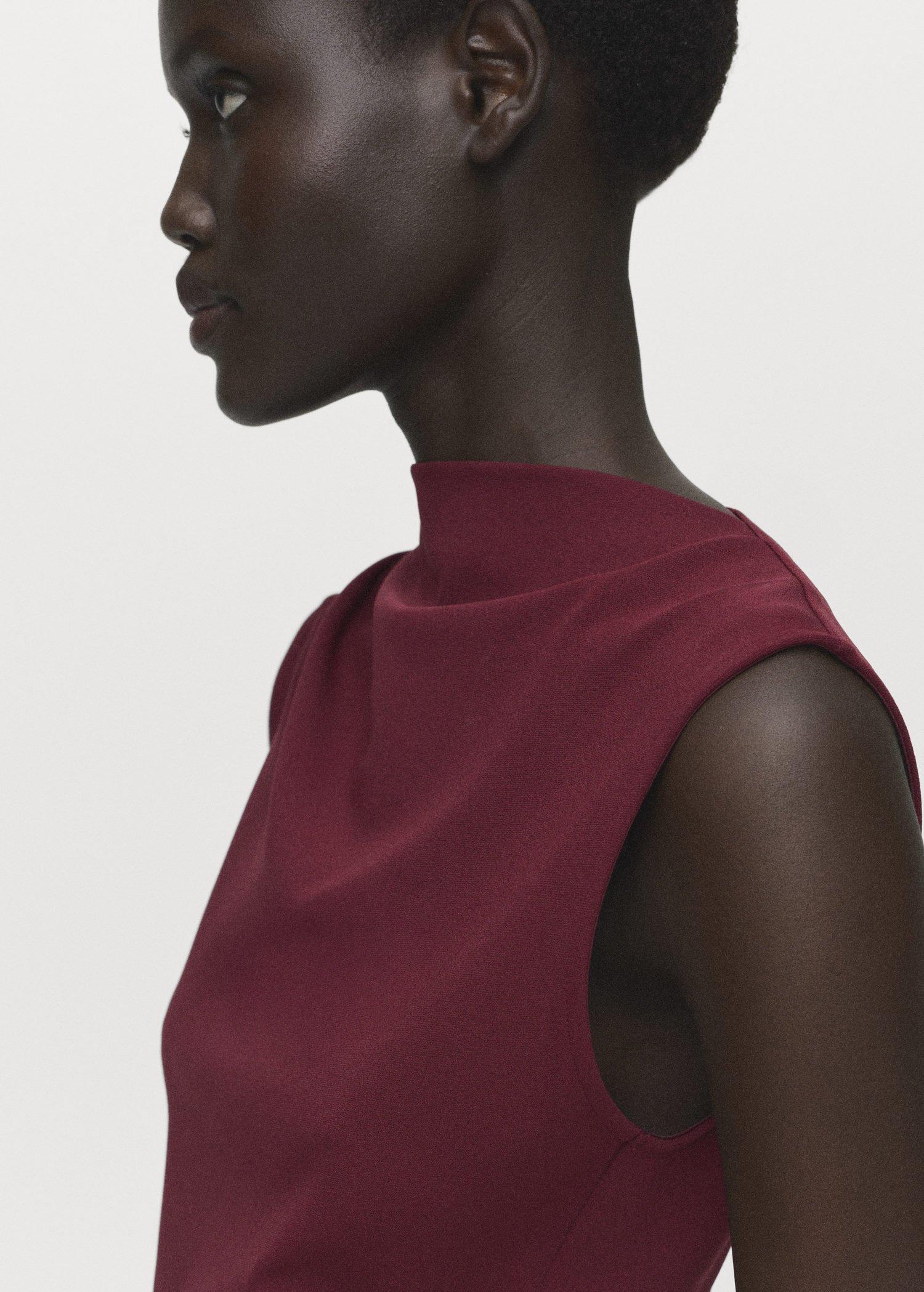 DARK RED Ruched fitted dress, , large image number 6
