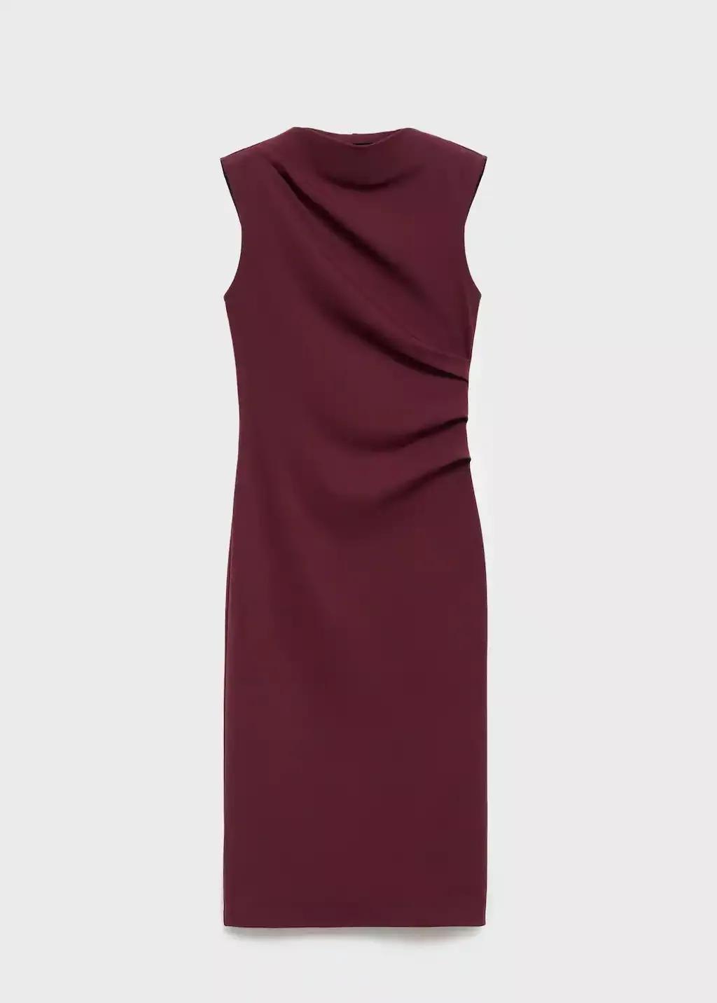 DARK RED Ruched fitted dress, 0201_78, large image number 7