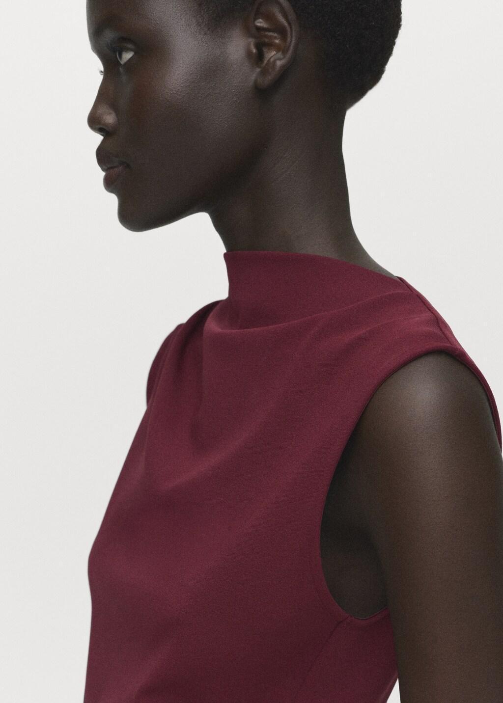 DARK RED Ruched fitted dress, , large image number 9