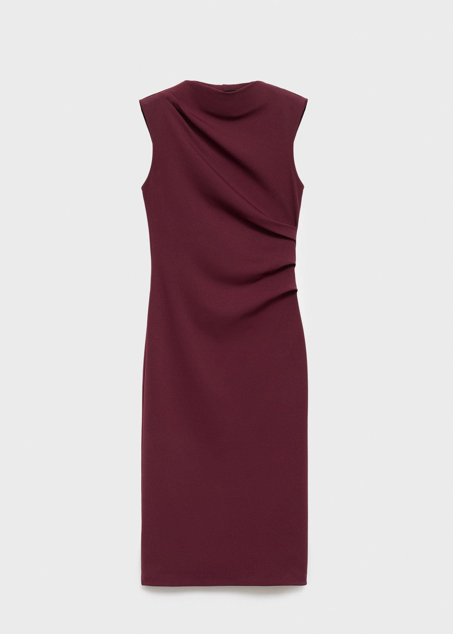 DARK RED Ruched fitted dress, , large image number 10