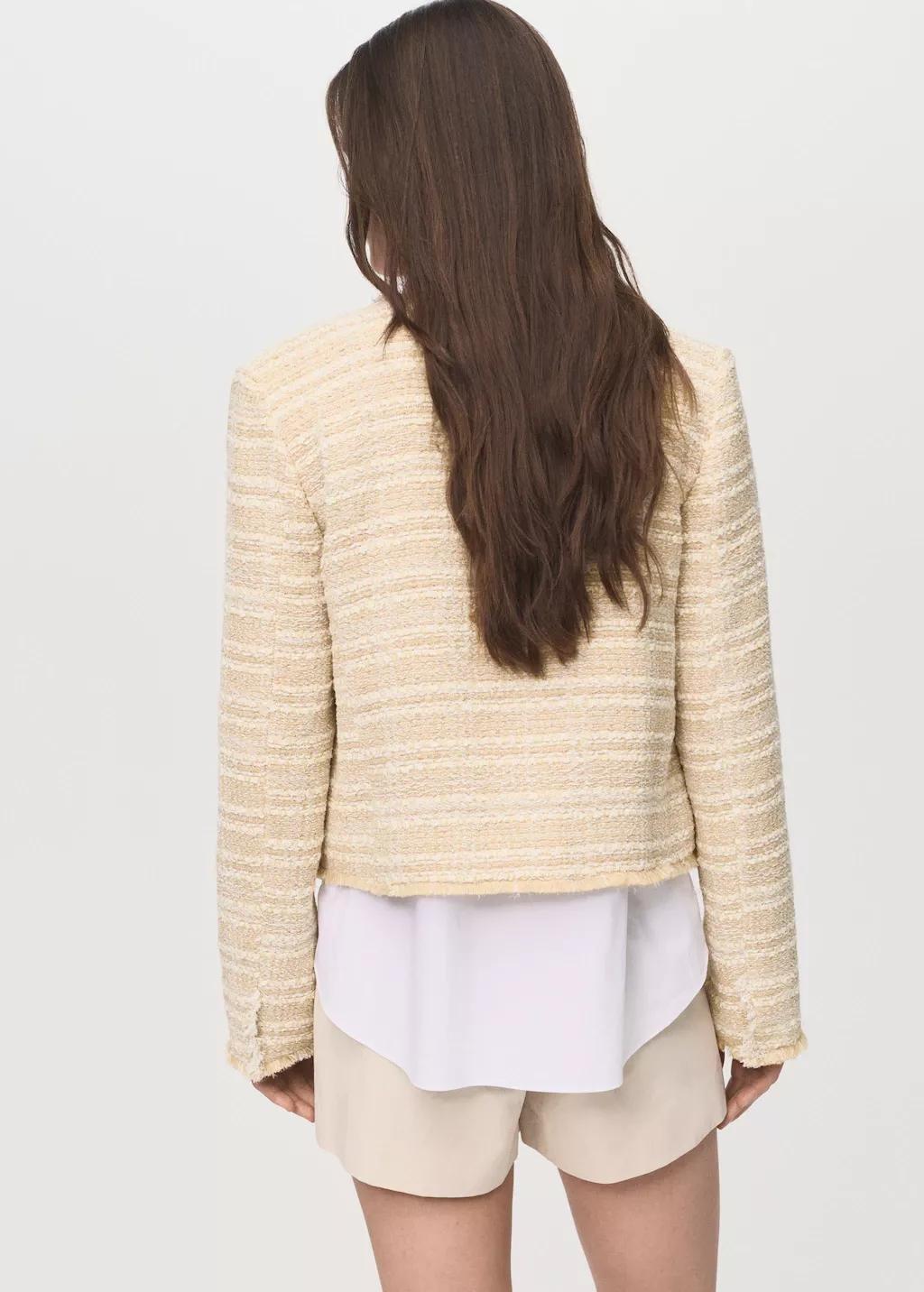 Beige Tweed Jacket With Jewel Buttons, , large image number 2