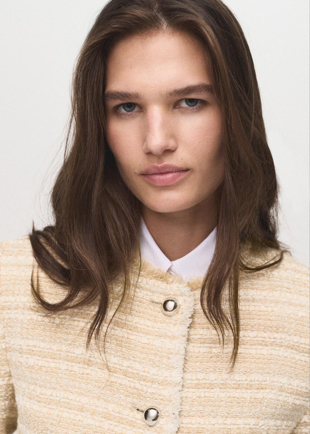 Beige Tweed Jacket With Jewel Buttons, , large image number 4