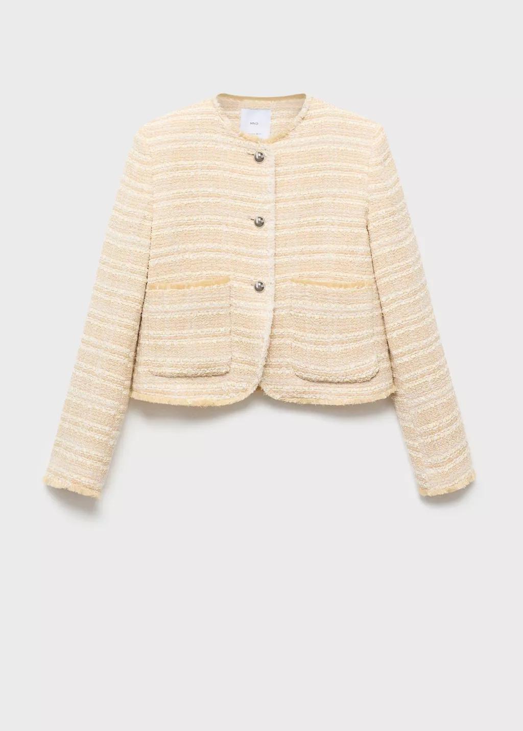 Beige Tweed Jacket With Jewel Buttons, , large image number 7