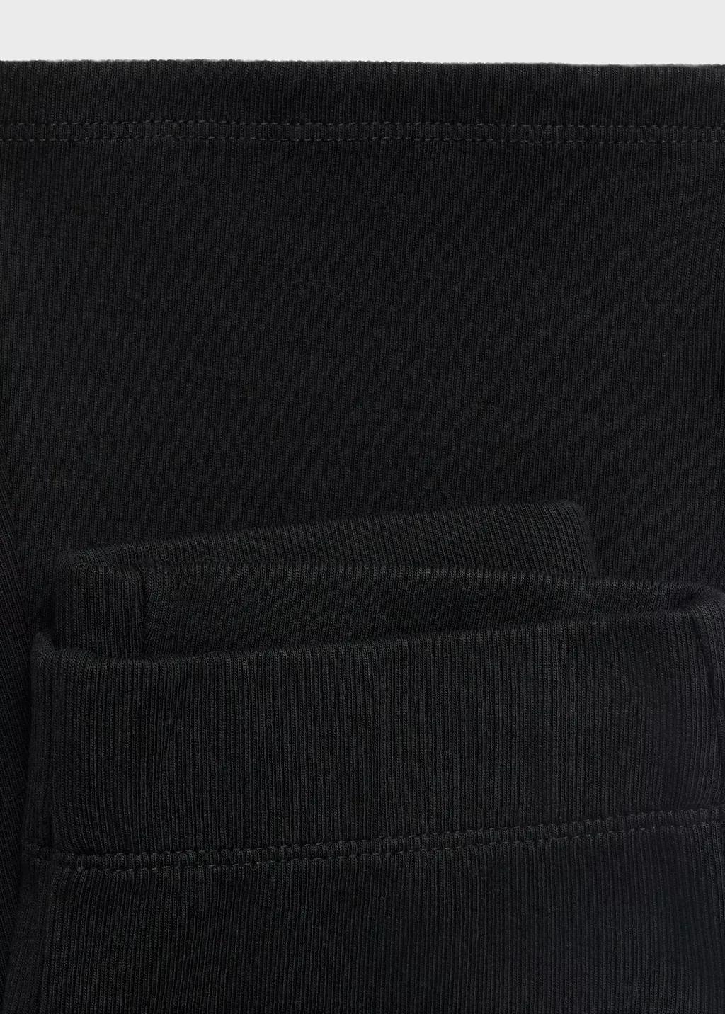 Black Flared Cotton Leggings, Kids Girls, , large image number 1