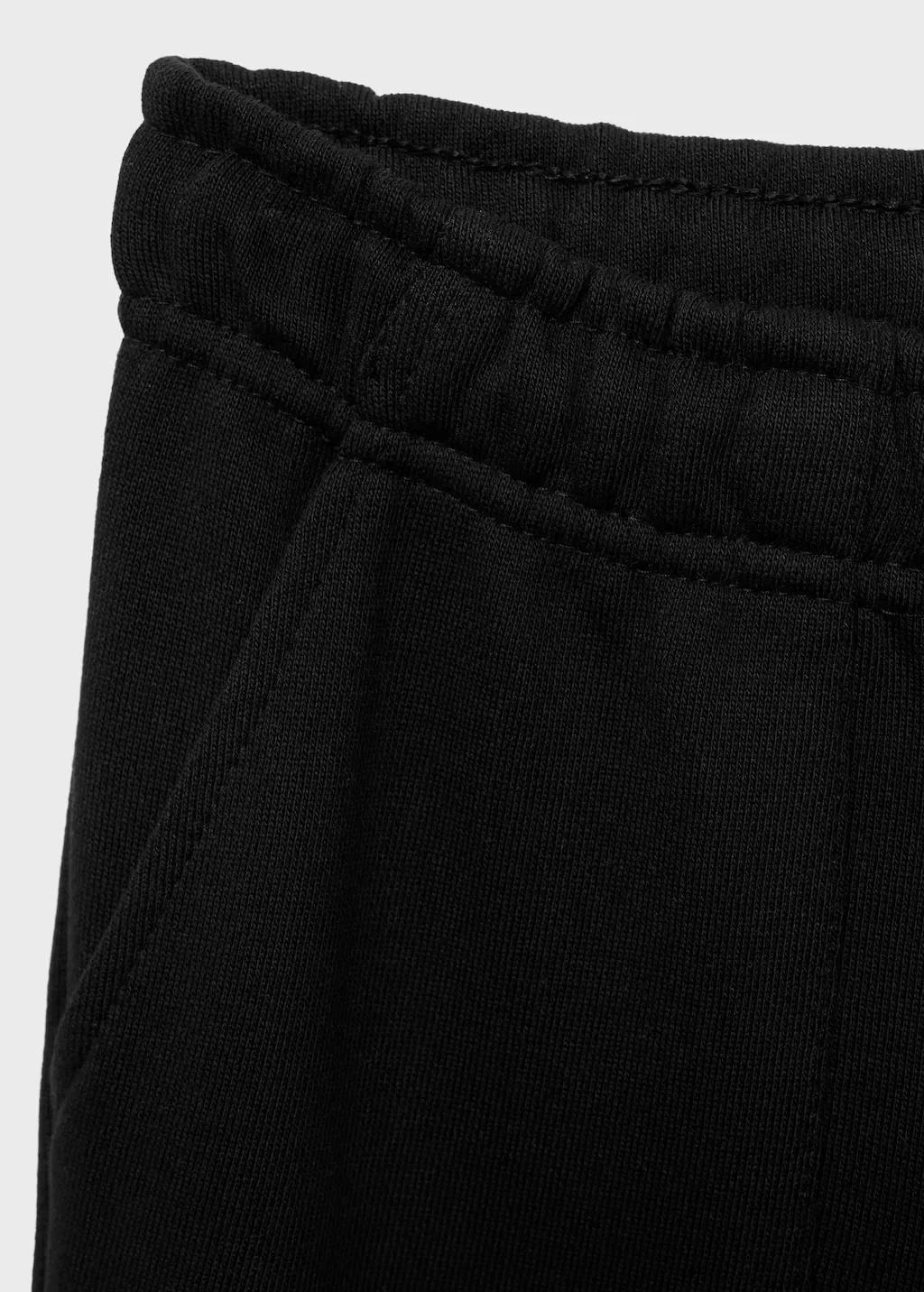 Black Cotton Cargo Joggers, Kids Girls, Black, large image number 2