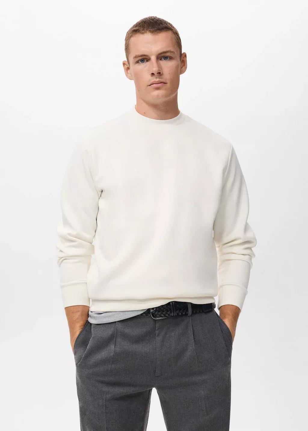 WHITE Regular-fit cotton sweatshirt, White, medium