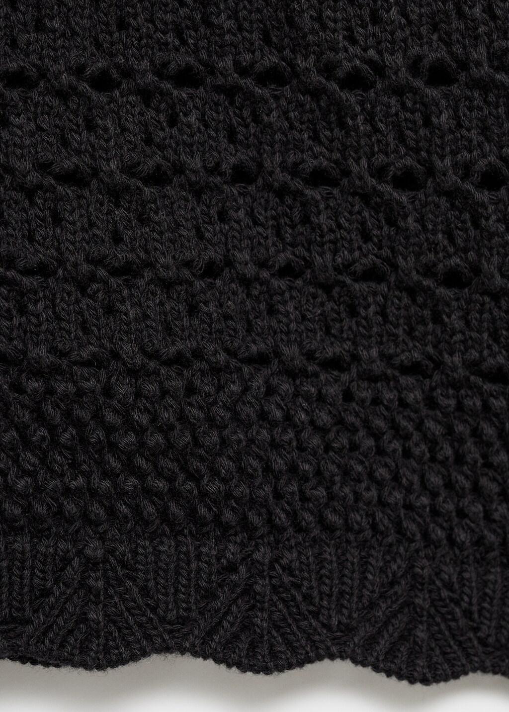 Black Short-Sleeved Crochet Cardigan, , large image number 1