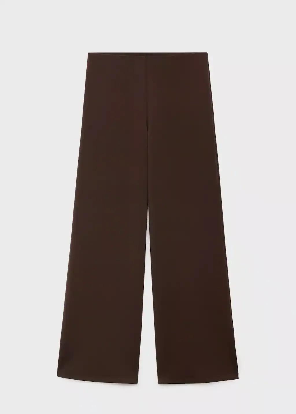 Brown Straight-Fit Trousers With Elastic Waist, Brown, large image number 7