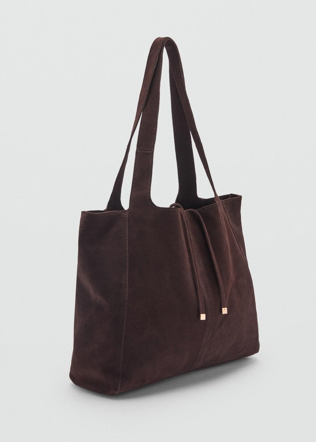 Brown Suede Shopper Bag, 0201_32, large image number 2