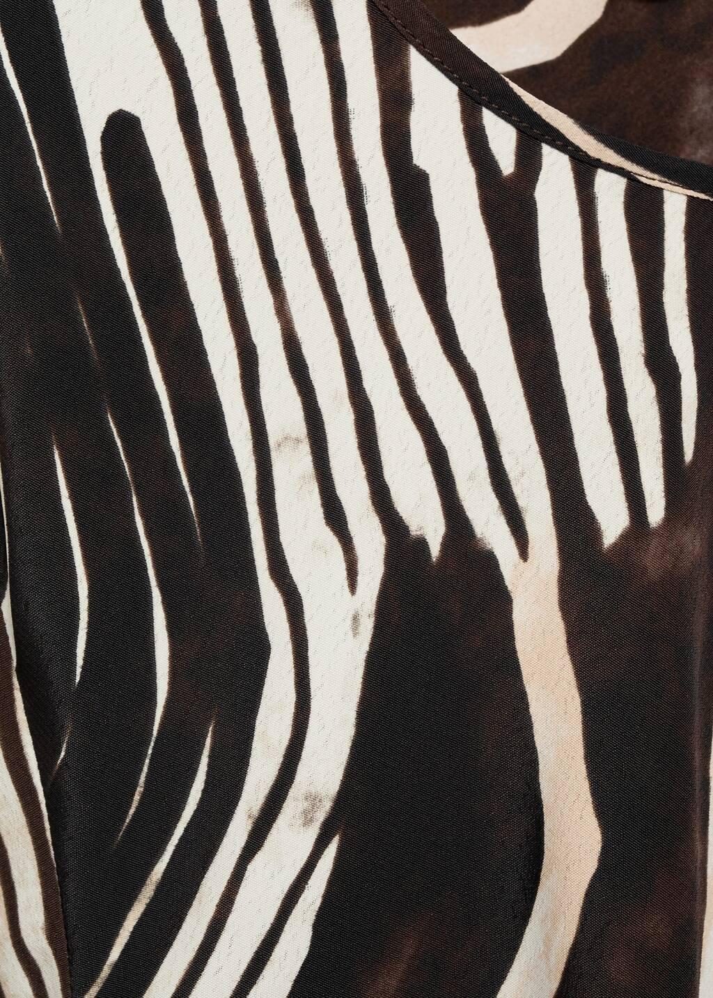 Black Zebra Print Blouse, Black, large image number 4