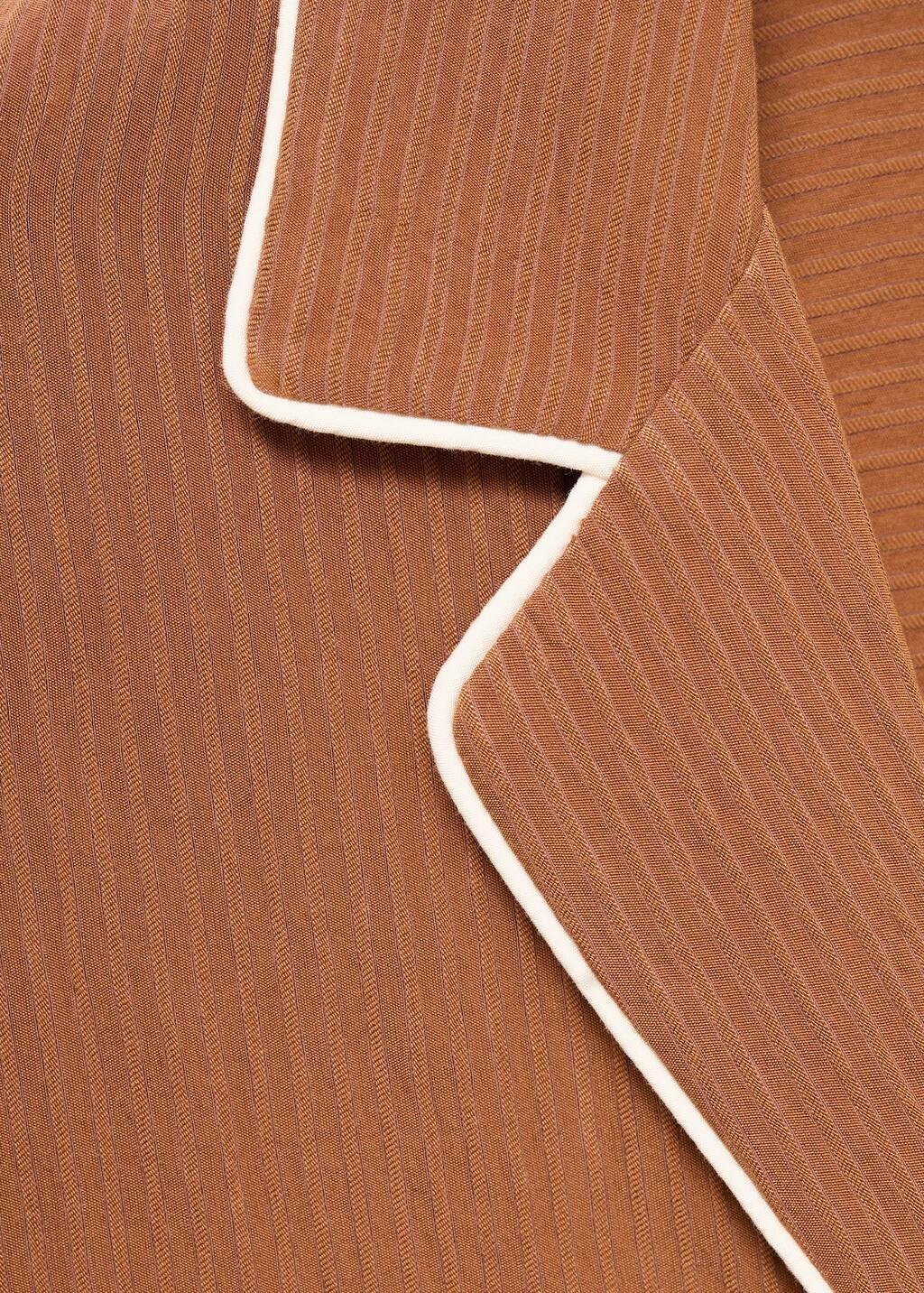 Brown Textured Shirt With Contrasting Trim, Brown, large image number 2