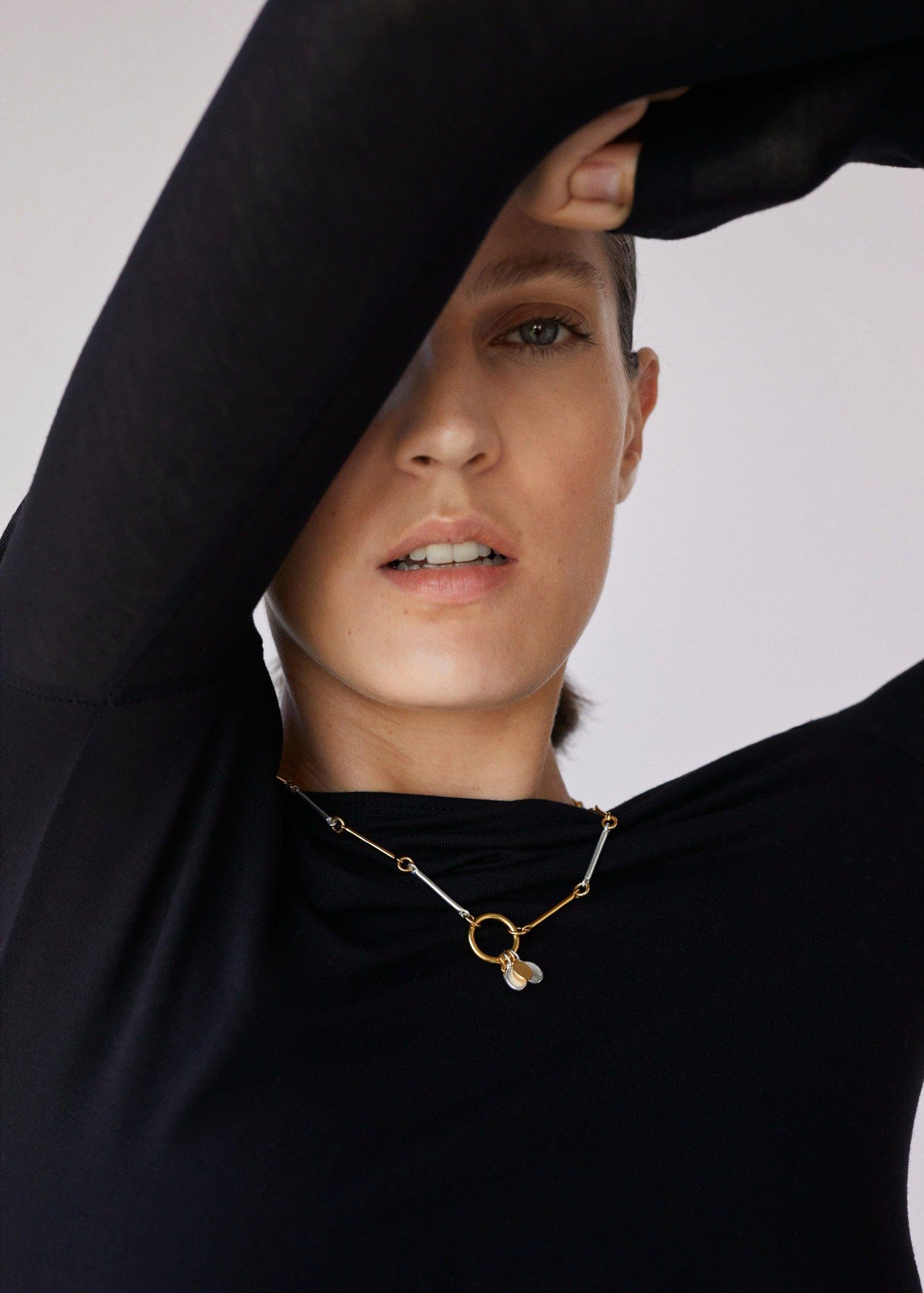 Gold Mixed Bead Necklace, Women, , large image number 0