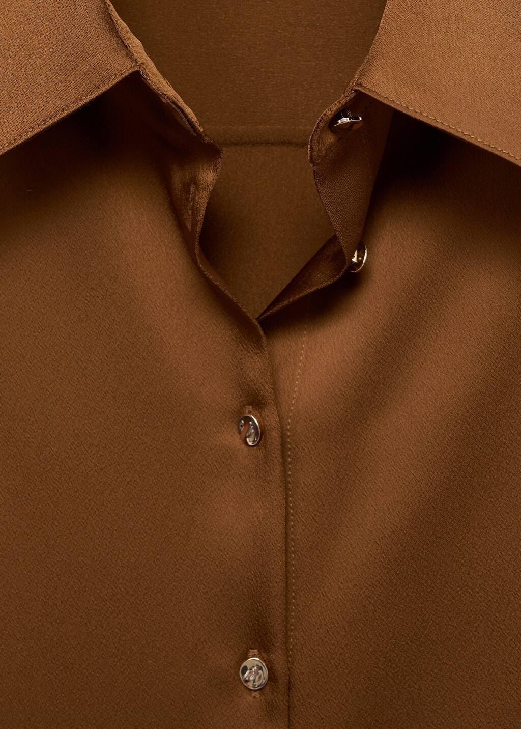 Yellow Satin Finish Flowy Shirt, , large image number 1