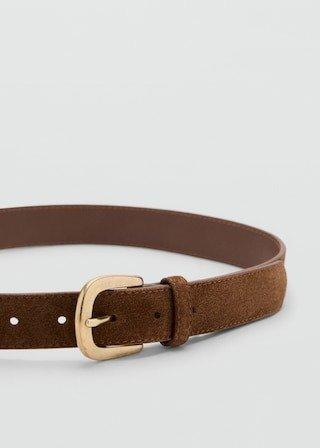 Brown Suede Belt, Brown, large image number 6