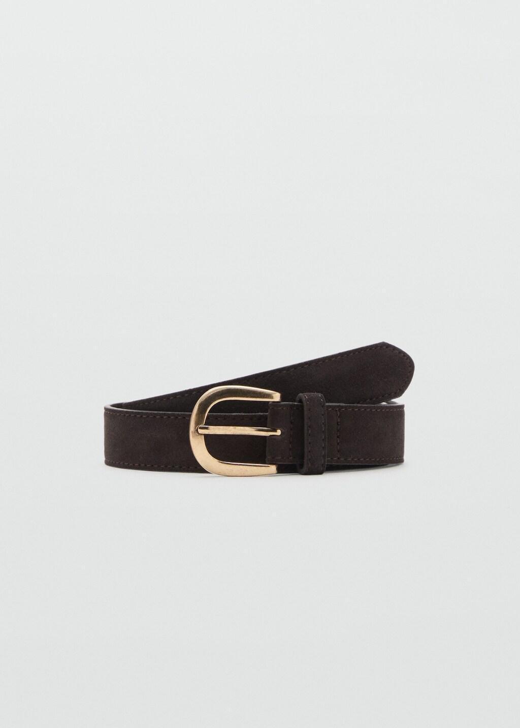 Brown Suede Belt, , large image number 4